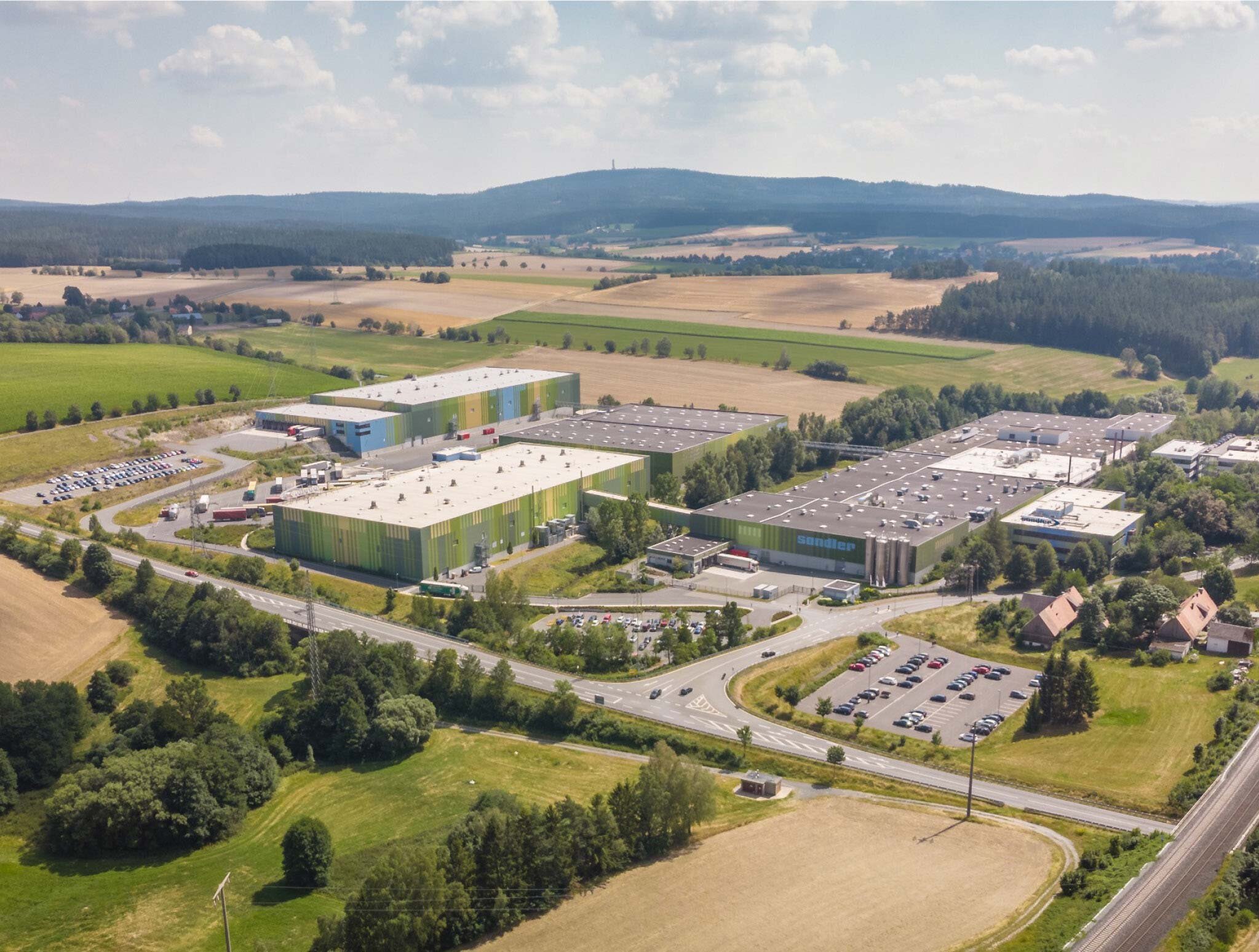 Unternehmensgebäude der Sandler Group in Schwarzenbach an der Saale