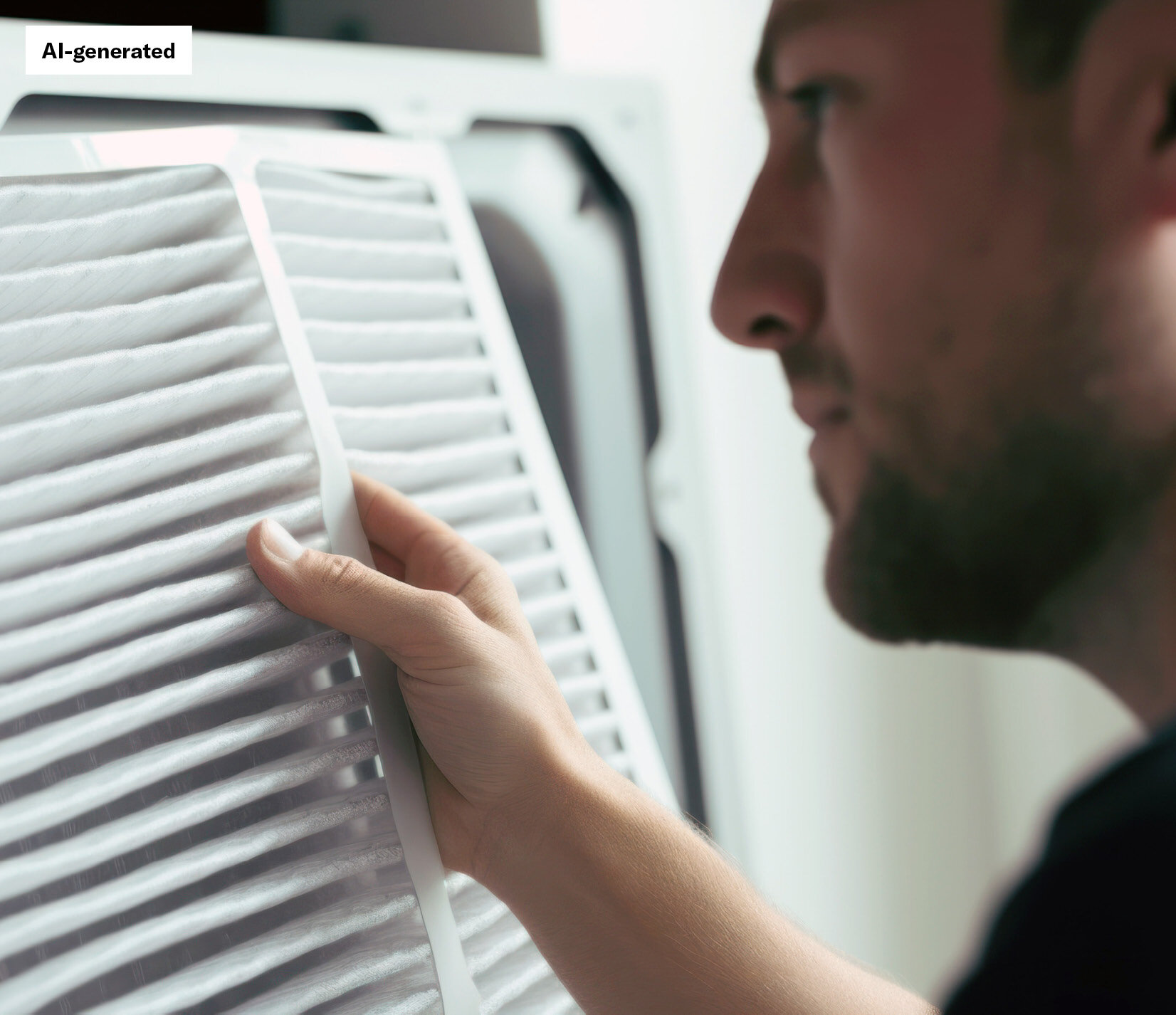 Man replacing a filter
