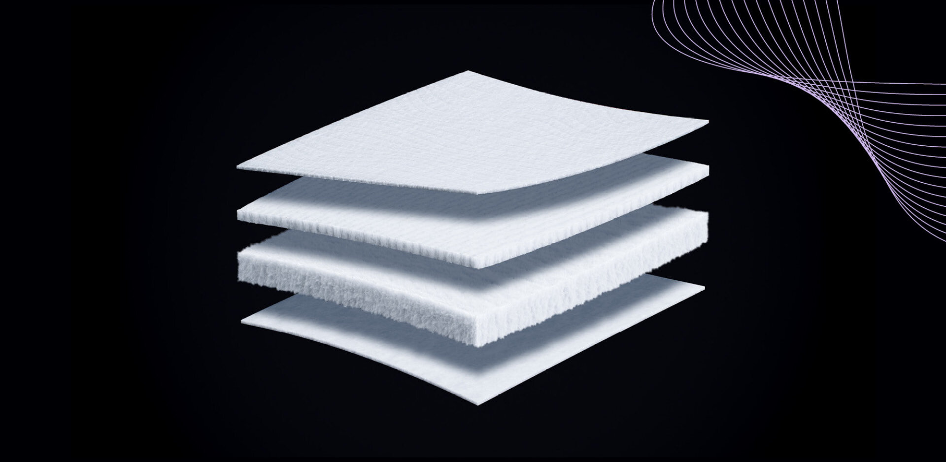 Verschiedene Layer von Vliesstoffen