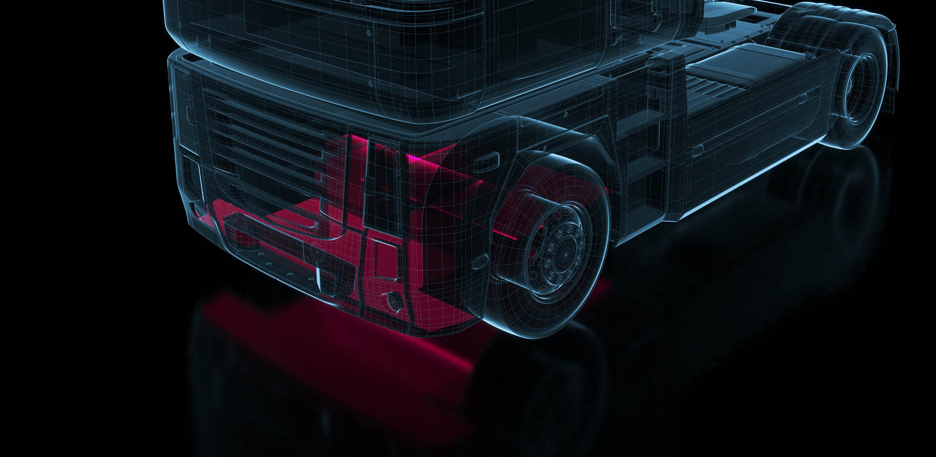 finexus | Technical drawing of a truck tractor with special focus on the underbody | Sandler Group 