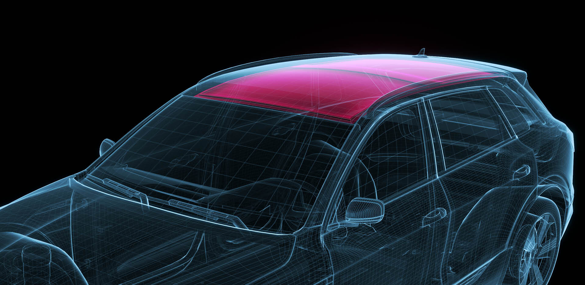 finexus | Technical drawing of a car with special focus on the headliner | Sandler Group 
