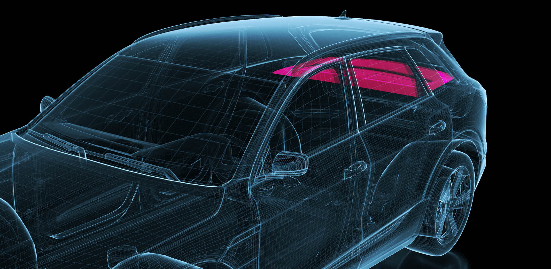 finexus | Technical drawing of a passenger car with special focus on the rear shelf panel | Sandler Group 