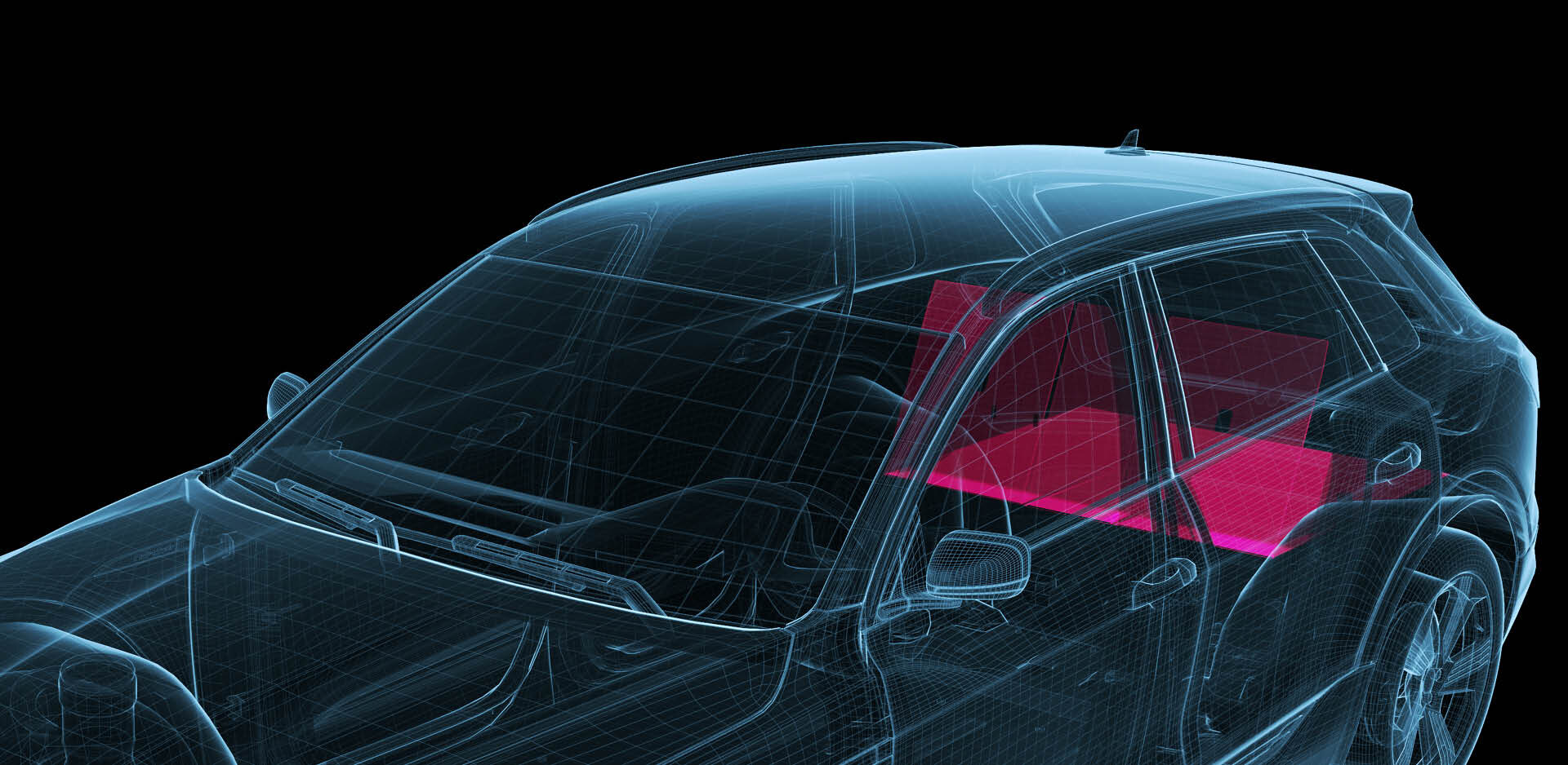 finexus | Technical drawing of a passenger car with special focus on the trunk lining | Sandler Group 