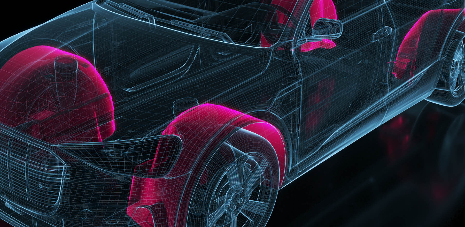  finexus | Technical drawing of a passenger car with special focus on the wheel arch liners | Sandler Group 