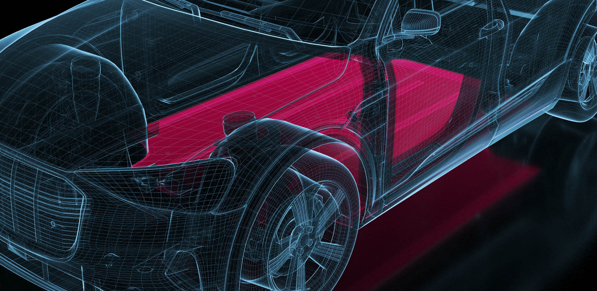 finexus | Technical drawing of a car with special focus on the underbody | Sandler Group 