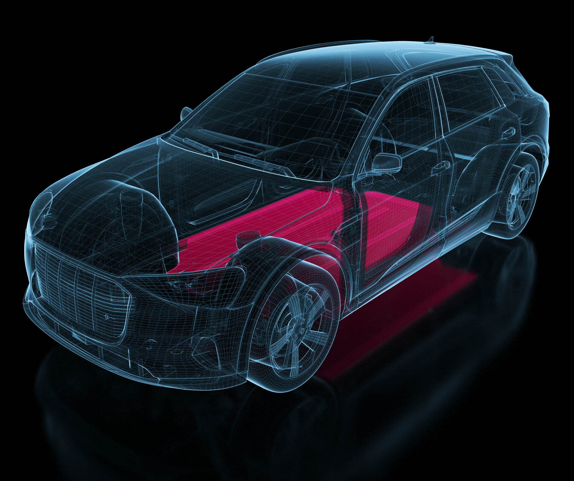 finexus | Technical drawing of a car with special focus on the underbody | Sandler Group 
